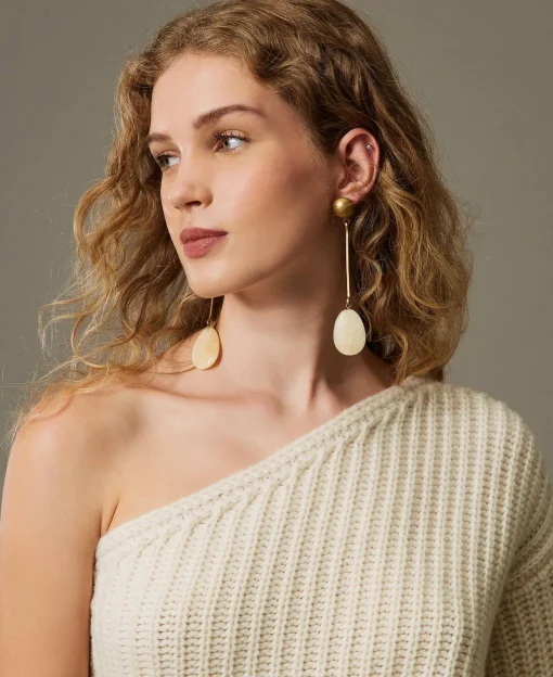 Boucle D’oreille En Métal Avec Pierres