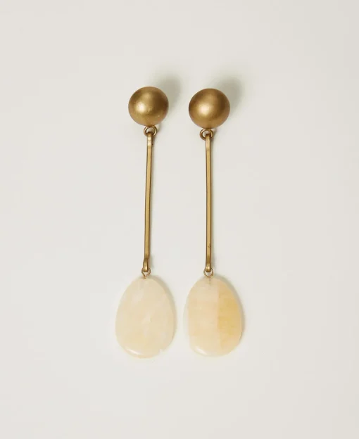 Boucle D’oreille En Métal Avec Pierres