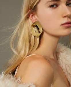 Boucle D’oreille Ovale En Métal