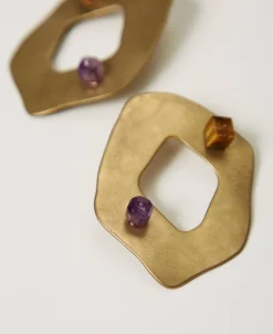 Boucle D’oreille Ovale En Métal