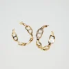 Boucles D’oreilles Avec Chaîne Oval T Et Strass