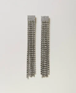 Boucles D’oreilles Avec Franges Strassées