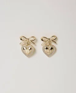Boucles D’oreilles En Cœur Avec Strass Et Oval T