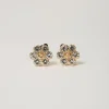 Boucles D’oreilles En Fleur Avec Strass Et Oval T