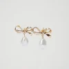 Boucles D’oreilles En Nœud Avec Perle