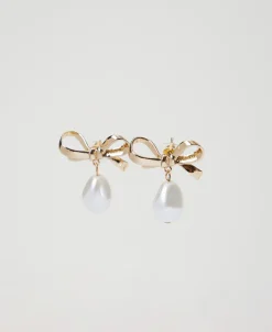 Boucles D’oreilles En Nœud Avec Perle