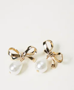 Boucles D’oreilles En Nœud Avec Perle