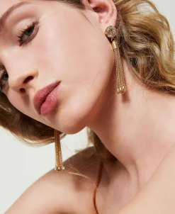 Boucles D’oreilles Pompons Avec Oval T