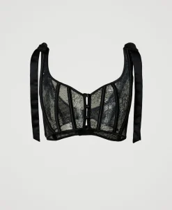 Bustier En Dentelle Et Satin