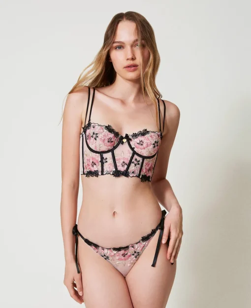 Bustier En Tulle Avec Broderie