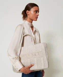 Cabas «Bohémienne» En Tricot Avec Logo