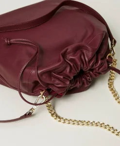 Cabas Moyen En Cuir Avec Cordon De Serrage