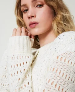 Cardigan Ajouré Avec Sequins