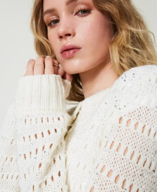 Cardigan Ajouré Avec Sequins