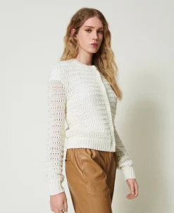 Cardigan Ajouré Avec Sequins