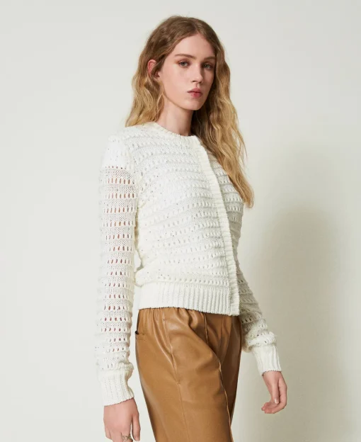Cardigan Ajouré Avec Sequins