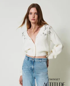 Cardigan Avec Broderies Réalisées à La Main