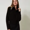 Cardigan Court Avec Col En Fausse Fourrure
