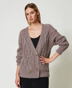 Cardigan Croisé En Mohair Mélangé
