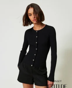 Cardigan Côtelé Avec Clous