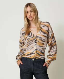 Cardigan Double Usage En Laine Et Alpaga