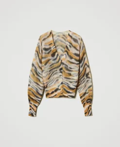 Cardigan Double Usage En Laine Et Alpaga