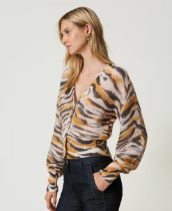 Cardigan Double Usage En Laine Et Alpaga