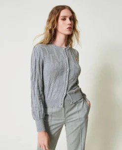 Cardigan En Coton Et Cachemire Avec Logo