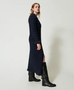 Cardigan Long Jacquard à Carreaux