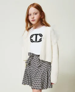 Cardigan Regular Avec Volants En Tulle