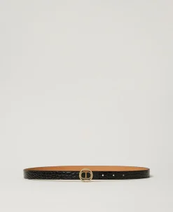 Ceinture En Cuir Avec Imprimé Croco