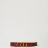 Ceinture Réversible En Cuir Avec Oval T