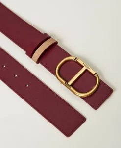 Ceinture Réversible En Cuir Avec Oval T