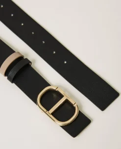 Ceinture Réversible En Cuir Avec Oval T
