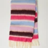 Écharpe Avec Rayures Multicolores Et Franges