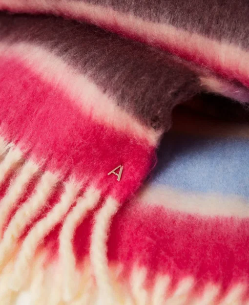 Écharpe Avec Rayures Multicolores Et Franges