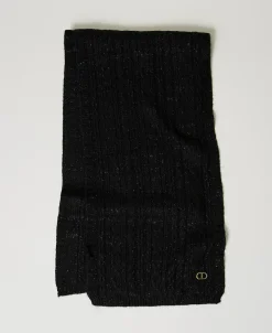 Écharpe En Maille Avec Lurex Et Torsades