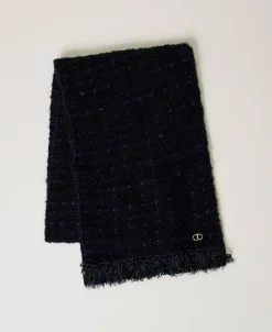 Écharpe En Maille Avec Lurex Et Franges