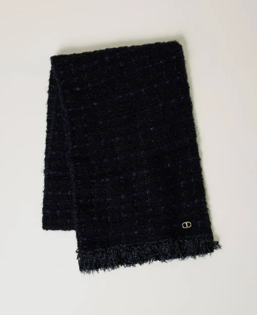 Écharpe En Maille Avec Lurex Et Franges