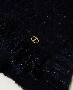 Écharpe En Maille Avec Lurex Et Franges
