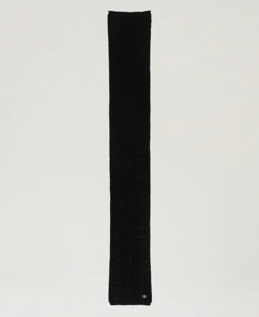 Écharpe En Maille Avec Lurex Et Torsades