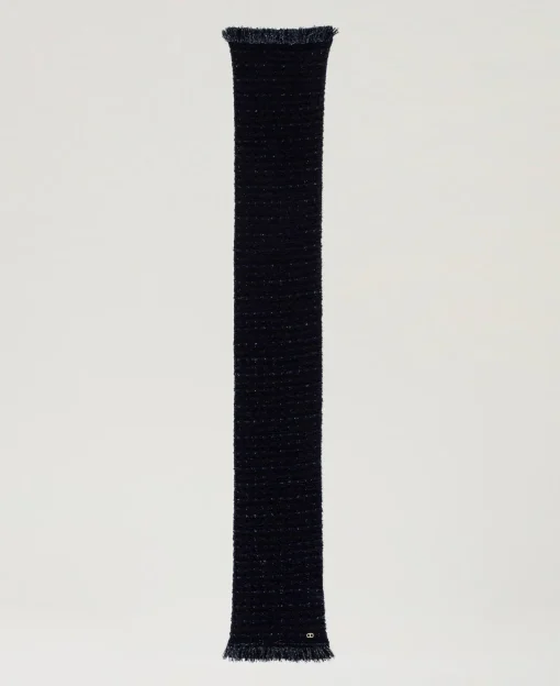 Écharpe En Maille Avec Lurex Et Franges