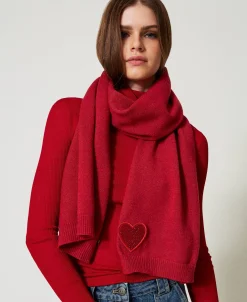 Écharpe En Maille Avec Patch En Cœur