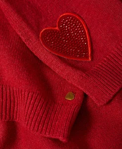 Écharpe En Maille Avec Patch En Cœur