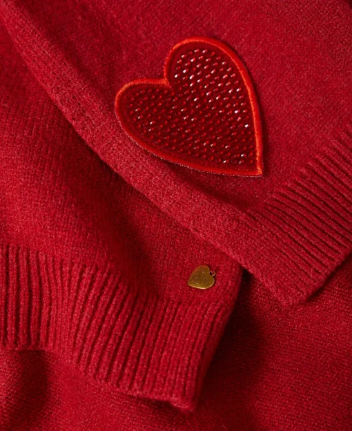 Écharpe En Maille Avec Patch En Cœur