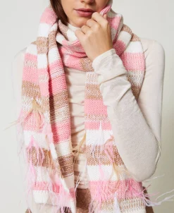 Écharpe Jacquard Avec Plumes