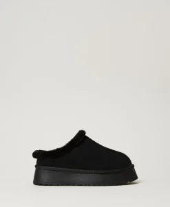 Chaussures Mules Avec Fausse Fourrure