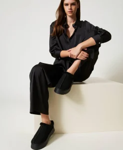 Chaussures Mules Avec Fausse Fourrure