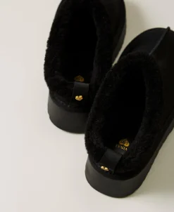 Chaussures Mules Avec Fausse Fourrure