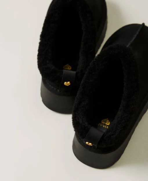 Chaussures Mules Avec Fausse Fourrure
